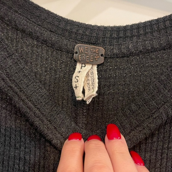 We The Free Black and White Tie-Dye Sweater with pockets - Picture 3 of 6